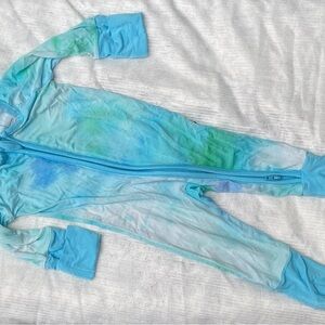 Little Sleepies Blue and Green Footies Pajamas